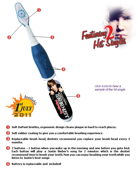 Justin Bieber Singing Toothbrush