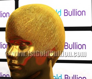 justinbiebergoldhead Justin Bieber gold head sculpture worth over $1 million 2011