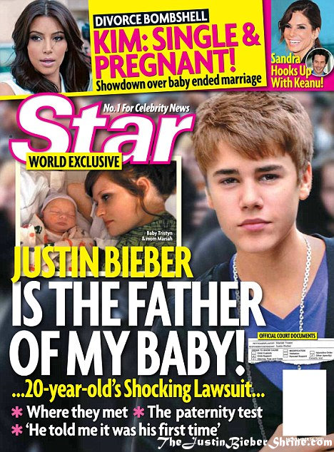 mariah yeater justin bieber starmagazine Mariah Yeater & Justin Bieber on Star Magazine cover 2011