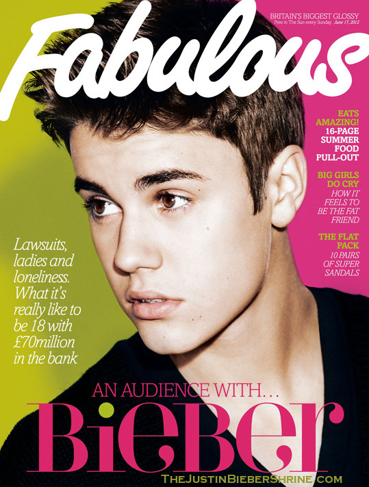 Justin Bieber Fabulous Magazine Cover June 2012